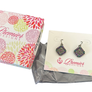 Premier Designs Colored Beads Fishhook Earrings